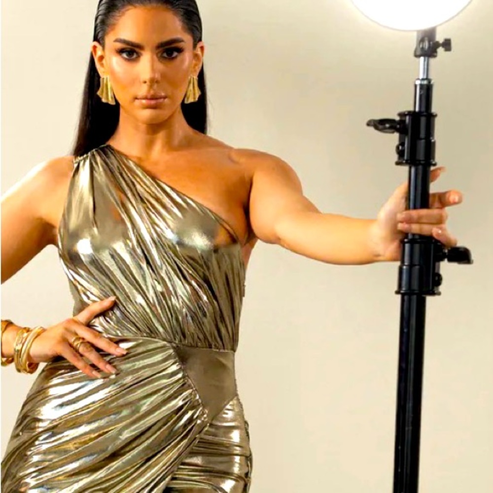 Gold Metalic Maxi Dress